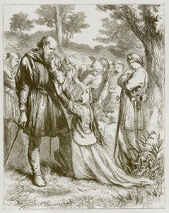 Baron koyu kahverengi yanağını okşuyor by John Gilbert