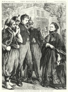 Fransız Askerleri ve "Little English Lady" (gravür) by John Gilbert