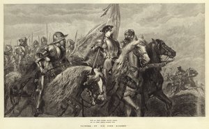 Cesurca yayılmış tüm pankartlarıyla (gravür) by John Gilbert
