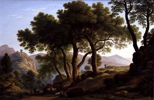 Romantik Bir Ağaçlık Manzara (tuval üzerine yağlı boya) by John Glover