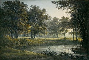 Akşam (kağıt üzerine sulu boya) by John Glover