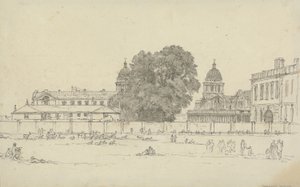 Greenwich Hastanesi (kağıt üzerinde mürekkep ve yıkama) by John Glover