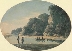 Balıkçılar ile nehir by John Glover