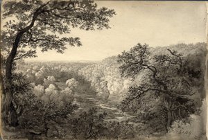 Greta (kağıt üzerinde mürekkep (siyah)) by John Glover