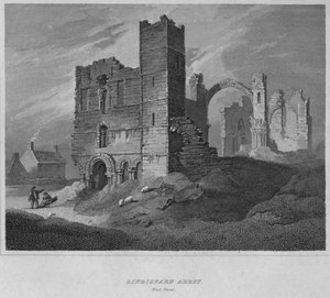 Lindisfarne Manastırı. Batı Cephesi, 1814 by John Greig