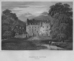 Traquair Kalesi, Peebleshire, 1814 by John Greig