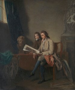 Parmak İzlerine Bakan Bir Erkek ve Bir Çocuğun Portresi by John Hamilton Mortimer