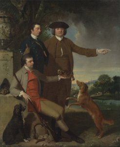 Baba ve Kardeş ile Otoportre, c.1760-62 (tuval üzerine yağlı boya) by John Hamilton Mortimer