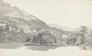 Köprü, Göller Bölgesi, Cumbria (kağıt üzerinde wc) by John Harden
