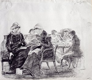 Konsantrasyon, 1815 (kağıt üzerine kalem ve mürekkep) by John Harden