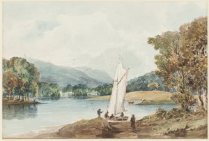 Lily of the Valley Island, Windermere Gölü, Göller Bölgesi, Cumbria, 1827 (kağıt üzerinde wc)