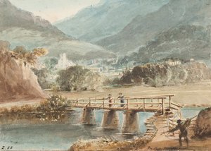 Eski Miller Köprüsü, 1843 (kağıt üzerinde wc) by John Harden