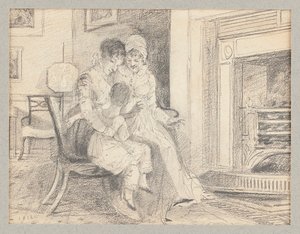 Ateşin yanında üç, John W 3 yaşında, 1812 by John Harden