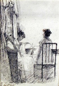 Pencere Kenarında Oturan Kadınlar by John Harden