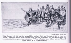 Kral Canute, denizin içeri girmesini yasaklıyor, 1950 dolayları by John Harris Valda