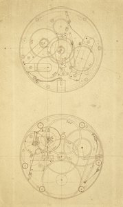 John Harrison tarafından tasarlanan ve çizilen bir boylam zaman ölçer H.4