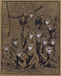 "Mahkumlar tek bir adam gibi ayağa kalktılar ve kendilerini gerçekten korkunç bir öfkeye kaptırdılar" (renkli taş) by John Hassall