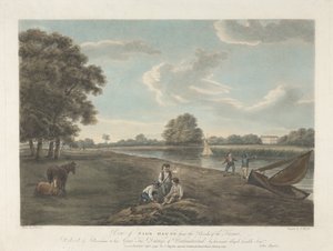 Thames Kıyılarından Sion Evi'nin görünümü by John Hassell