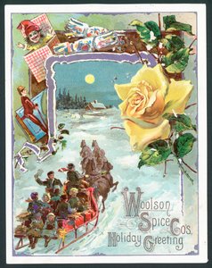 Woolson Spice Company Noel kartı (chromolitho)