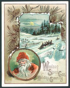 Woolson Spice Company Noel kartı (chromolitho)
