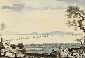 Dublin Körfezi ve liman manzarası, Howth Tepesi by John Henry Campbell