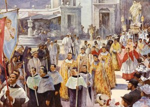 Bir Roma Katolik alayı (renkli taş)
