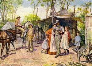 Avustralya çalısında mektup teslimi (renkli taş) by John Henry Frederick (after) Bacon