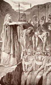 Deirdre'nin Ağıtı, Charles Squire tarafından 'Kelt Efsanesi ve Efsanesi'nden bir çizim, 1905