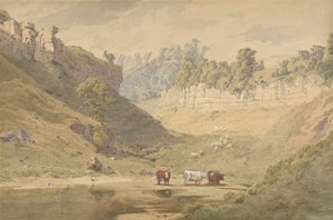 Vadideki Sulama Deliğinde Sığır, 1830-86. by John Henry Mole