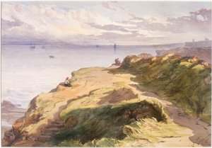 Cullercoats yakınında (kağıt üzerine kurşun kalem ve sulu boya)