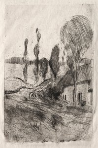 Fransız Manzarası, yak. 1884-89. by John Henry Twachtman