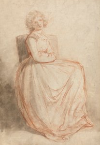 Oturan Bir Kadının Çalışması by John Hoppner