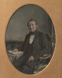 Oturan Adam Açık Bir Kitapta Bir Geçidi Gösteriyor, 1850