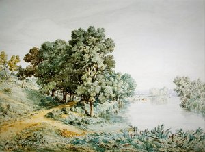 Yare Nehri üzerinde Postwick Grove (kağıt üzerine suluboya)