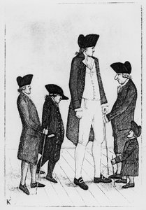 Byrne, İrlanda Devi, Bay Watson, Bay McGowan, Bay Fairholme ve Geordie Cranstoun, 1784 by John Kay