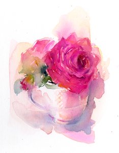 Çay Fincanı Gül, 2017, (suluboya) by John Keeling