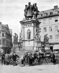 Gutenberg Anıtı, Frankfurt, Almanya, 19. yüzyılın sonlarında