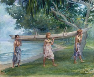 Kano Taşıyan Kızlar, Vaiala, Samoa, 1891.