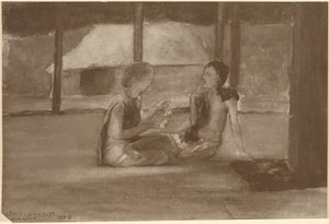 Samoalı Kulübedeki Kızlar by John La Farge
