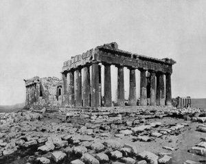 Akropolis Parthenon, Atina (s/b fotoğraf)