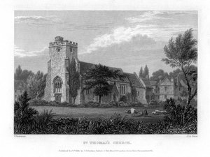 Aziz Thomas Kilisesi, Oxford, 1835. by John Le Keux