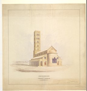 Trinity Kilisesi, Kurrachee (Karaçi), Eylül 1856 (kağıt üzerine suluboya) by John Le Mesurier