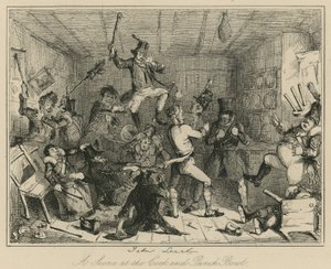 ಕಾಕ್ ಮತ್ತು ಪಂಚ್ ಬೌಲ್ ಟರ್ಕ್‌ನಲ್ಲಿನ ದೃಶ್ಯ by John Leech