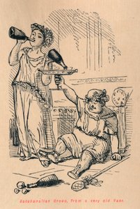 Bacchanalian Grubu, çok eski bir Vazodan, 1852 by John Leech