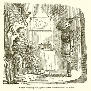 Caesar receiving Intelligence of the Destruction of his Fleet 