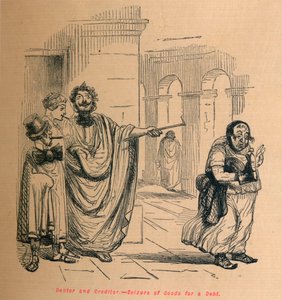 Borçlu ve Alacaklı - Bir Borç İçin Mallara El Koyma, 1852 by John Leech