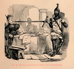 Earl de Warenne, Komiserler için unvanını üretiyor, c1860, c1860 by John Leech