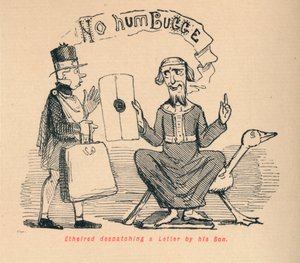 Ethelred, Oğlundan Bir Mektup Gönderirken, c1860, c1860 by John Leech