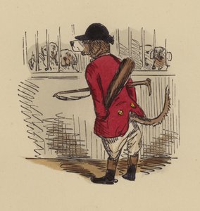 Avcı gibi giyinmiş tazı by John Leech