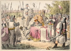 King John Signing Magna Carta, The Comic History of England, pub. 1864 (el renginde gravür)